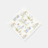 Vintage-Hasen-Papier-Servietten, Geburtstagsfeier  Serviette (Ecke)