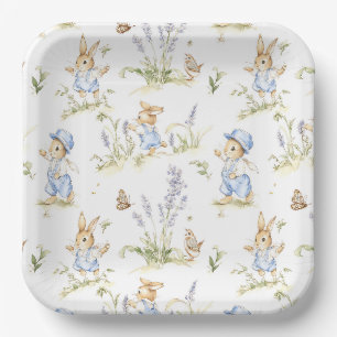 Vintage-Hasen-Papierteller, Party im Stil von Hase Pappteller