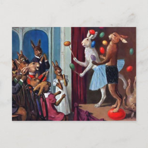 Vintage-Hasen-Show-Postkarte Postkarte
