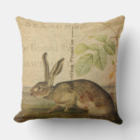 Vintage-Hasen-Tierillustration Florale Collage