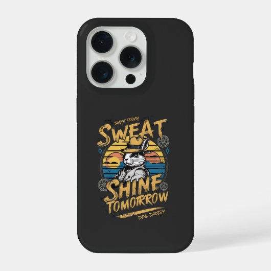 Vintage-Hasen-Workout-Motivationskunst iPhone Hülle (Rückseite)