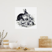 Vintage Hasenfamilie Poster (Küche)