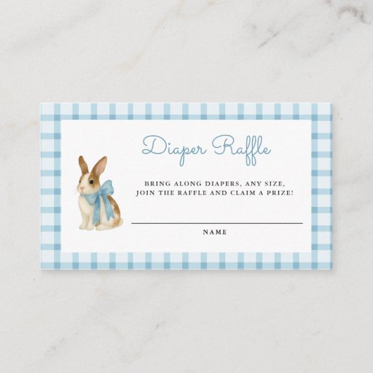 Vintage-Hasenjunge-Baby-Party-Windel-Raffel Begleitkarte (Vorderseite)