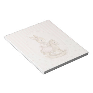 Vintage-Hasenmädchen-Notizblock, floraler Hase Sch Notizblock