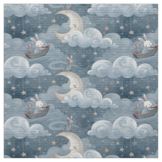 Vintage-Hasenmuster blaue Hasen Druckmaterial Stoff