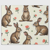 Vintage-Hasenmuster Geschenkpapier (Flach)