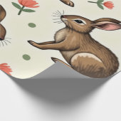 Vintage-Hasenmuster Geschenkpapier (Ecke)