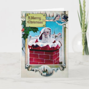 Vintage-hässlicher Weihnachtsmann-Feiertagskarte Feiertagskarte
