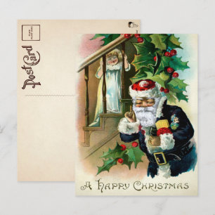 Vintage Hässlicher Weihnachtsmann und gruseliges K Postkarte