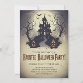 Vintage Haunted Manor Spooky Halloween Party Einladung (Vorderseite)