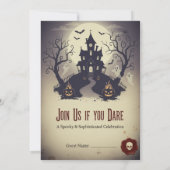 Vintage Haunted Manor Spooky Halloween Party Einladung (Rückseite)