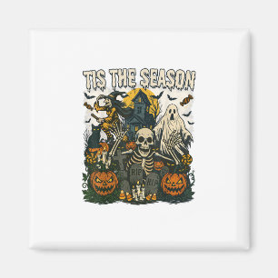 Vintage Hauptsaison Halloween Skeletter Retro Magnet