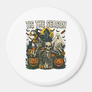 Vintage Hauptsaison Halloween Skeletter Retro Magnet