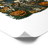 Vintage Hauptsaison Halloween Skeletter Retro Poster (Ecke)