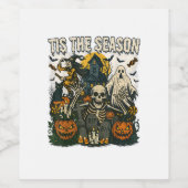 Vintage Hauptsaison Halloween Skeletter Retro Weinetikett (Einzelnes Label)