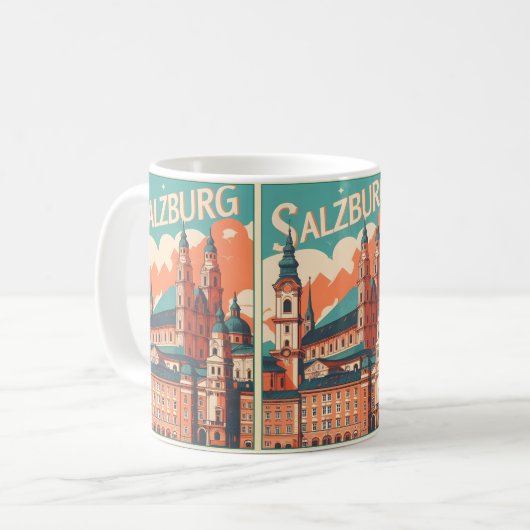 Vintage Hauptstadt Salzburg Kaffeetasse (Vorderseite Links)