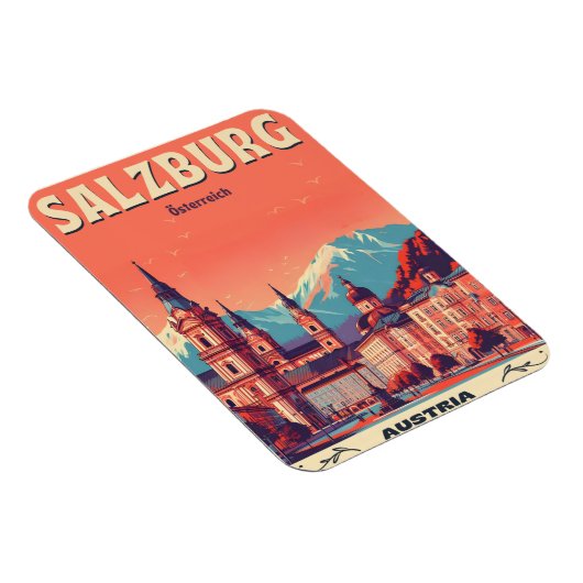 Vintage Hauptstadt Salzburg Magnet (Rechte Seite)