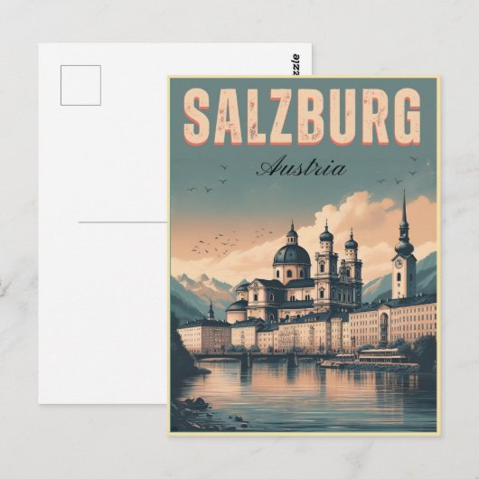 Vintage Hauptstadt Salzburg Postkarte (Vorne/Hinten)