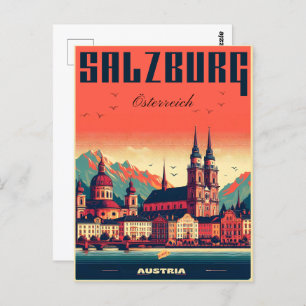 Vintage Hauptstadt Salzburg Postkarte