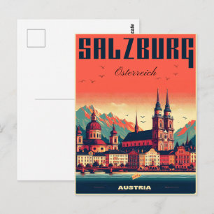 Vintage Hauptstadt Salzburg Postkarte