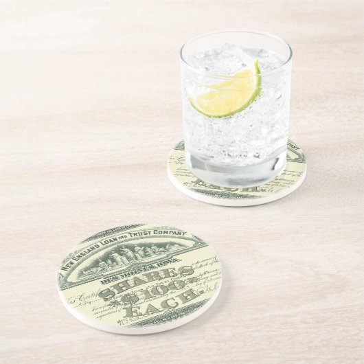 Vintage Hauptstadt Sandstein Untersetzer (Seite)