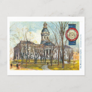 Vintage Hauptstadt von Missouri mit Siegel Postkar Postkarte