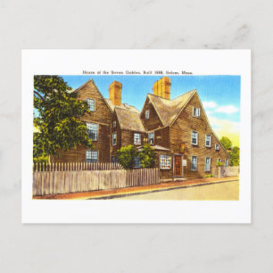Vintage-Haus der sieben Giebel in Salem, Mass. Postkarte