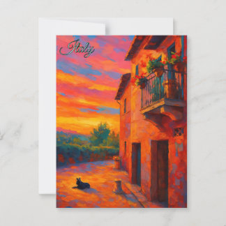 Vintage-Haus Toskana Italien Retro Europa Reise Postkarte