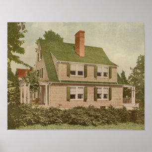 Vintage-Hausdesign 1927 10A1 Druck Außenansicht Poster