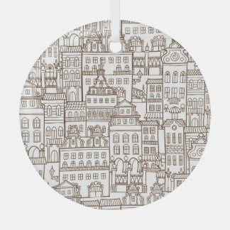 Vintage Häuser: Architektur nahtlos Muster. Ornament Aus Glas
