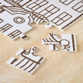Vintage Häuser: Architektur nahtlos Muster. Puzzle (Seite)
