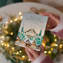 Vintage Häuser mit Weihnachtszeichen