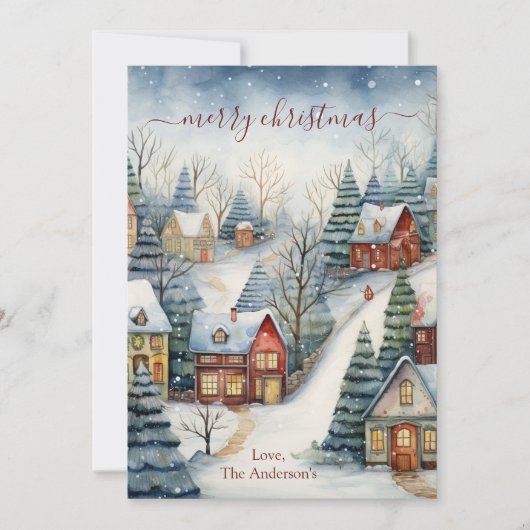 Vintage Häuser Winter Wunderbares Land Weihnachten (Vorderseite)