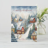 Vintage Häuser Winter Wunderbares Land Weihnachten (Stehend Vorderseite)