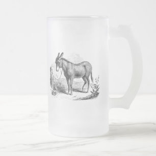 Vintage Hausesel Personalisierte Retro Esel Mattglas Bierglas