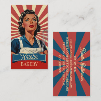 Vintage-Hausfrau Bäcker Bäckerei Konditor Visitenkarte