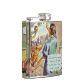 Vintage Hausfrau Kunst und Zitat Flachmann (Rechts)