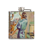 Vintage Hausfrau Kunst und Zitat Flachmann (Rückseite)