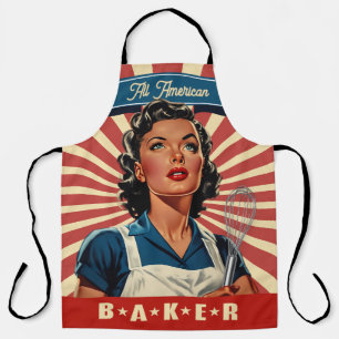Vintage Hausfrau patriotische USA Bäckerin backt Schürze