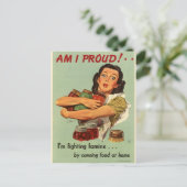 Vintage Hausfrau Postkarte (Stehend Vorderseite)