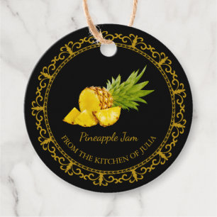 Vintage hausgemachte Ananas Jam Hang Tag l Black Geschenkanhänger