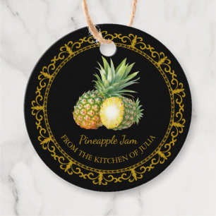 Vintage hausgemachte Ananas Jam Hang Tag l Black Geschenkanhänger