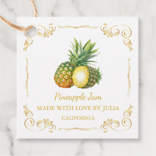 Vintage hausgemachte Ananas Jam Square Hang Tag Geschenkanhänger