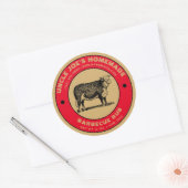 Vintage, hausgemachte Barbecue-Rub-Vorlage Runder Aufkleber (Umschlag)