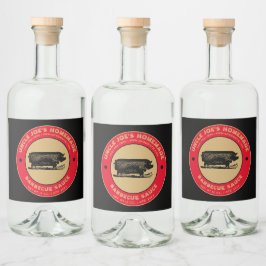 Vintage, hausgemachte Barbecue Sauce-Vorlage Alkoholflaschenetikett