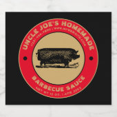 Vintage, hausgemachte Barbecue Sauce-Vorlage Alkoholflaschenetikett (Einzelnes Label)