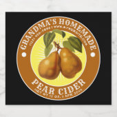 Vintage, hausgemachte Birnenkulptur Bierflaschenetikett (Einzelnes Label)