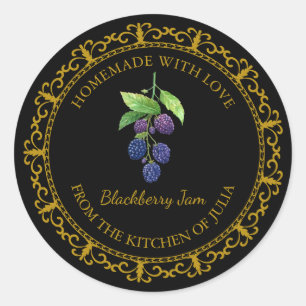 Vintage hausgemachte BlackBerry-Jam Label Runder Aufkleber