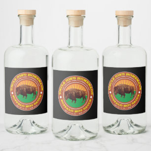 Vintage, hausgemachte Buffalo-Hot-Sauce-Label-Vorl Alkoholflaschenetikett