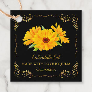 Vintage hausgemachte Calendula Oil Square Hang Tag Geschenkanhänger